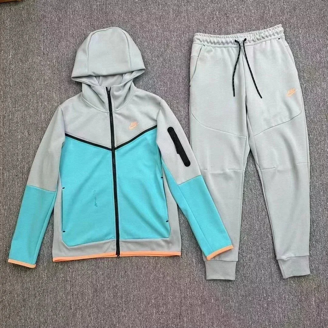 Nike Tech Fleece Light Grey/Turquoise Tracksuit