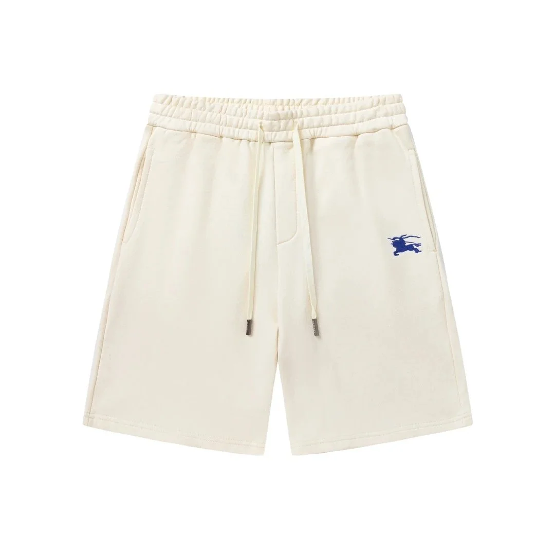 Beige Horse Embroidery Shorts