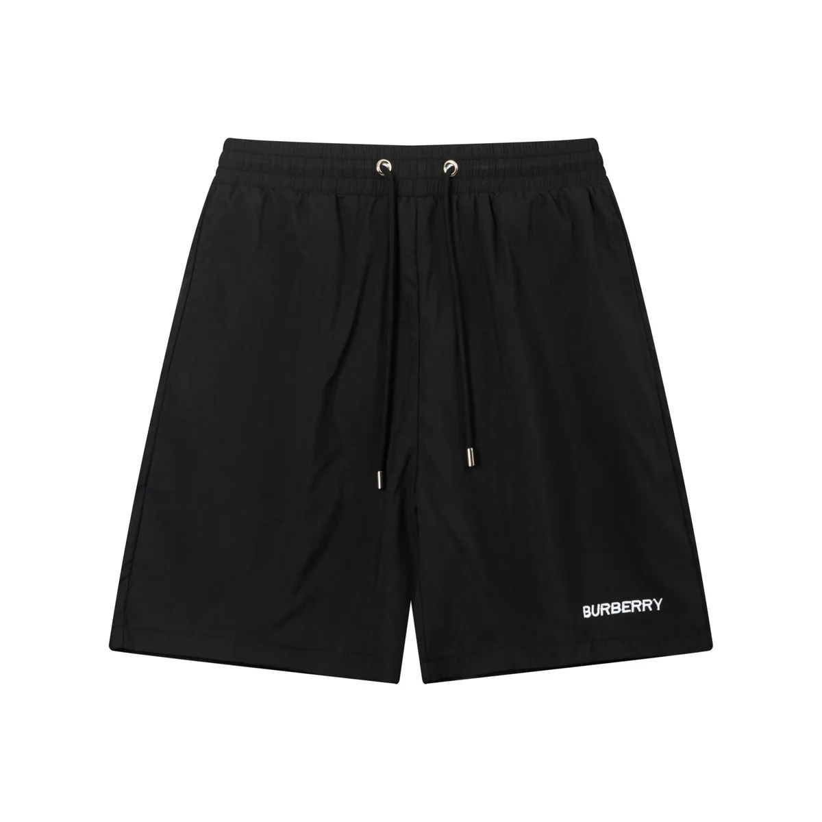 Burberry Black Logo Embroidered Shorts