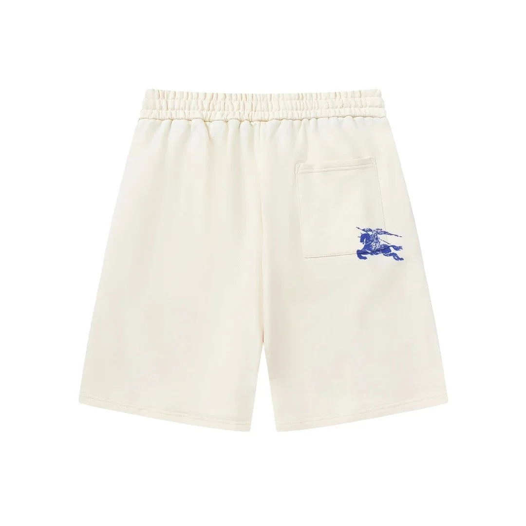 Burberry Cream & Blue Logo Shorts