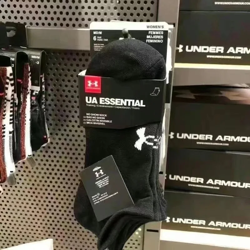 Under Armour UA Essential Black No Show Socks
