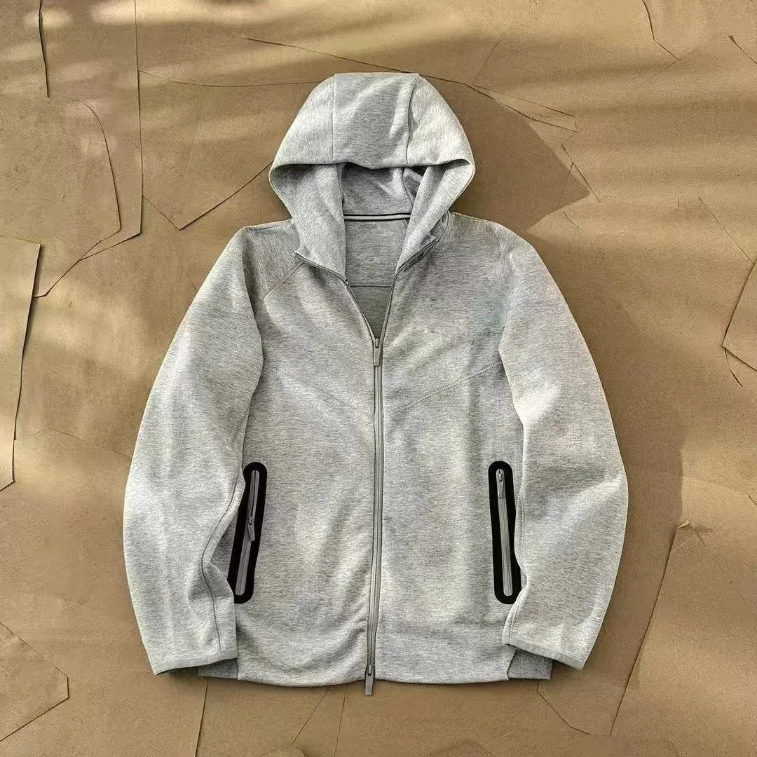 Unisex Grey Hooded Zip-Up Jacket BB-04