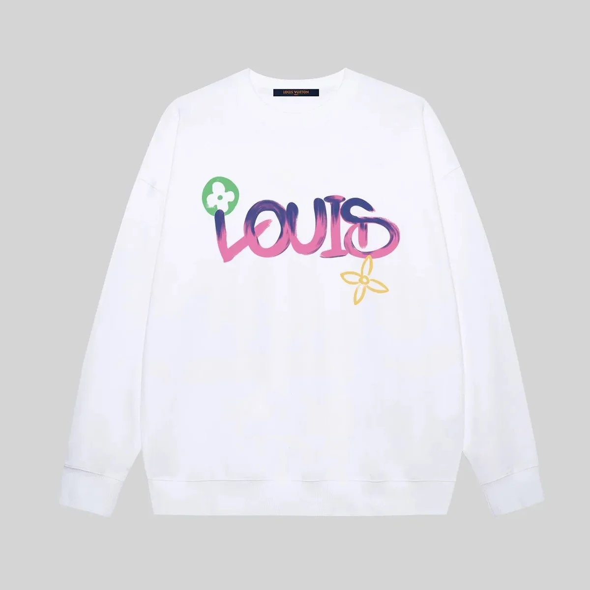 Louis Vuitton LOUIS Graffiti Print Crewneck Sweatshirt