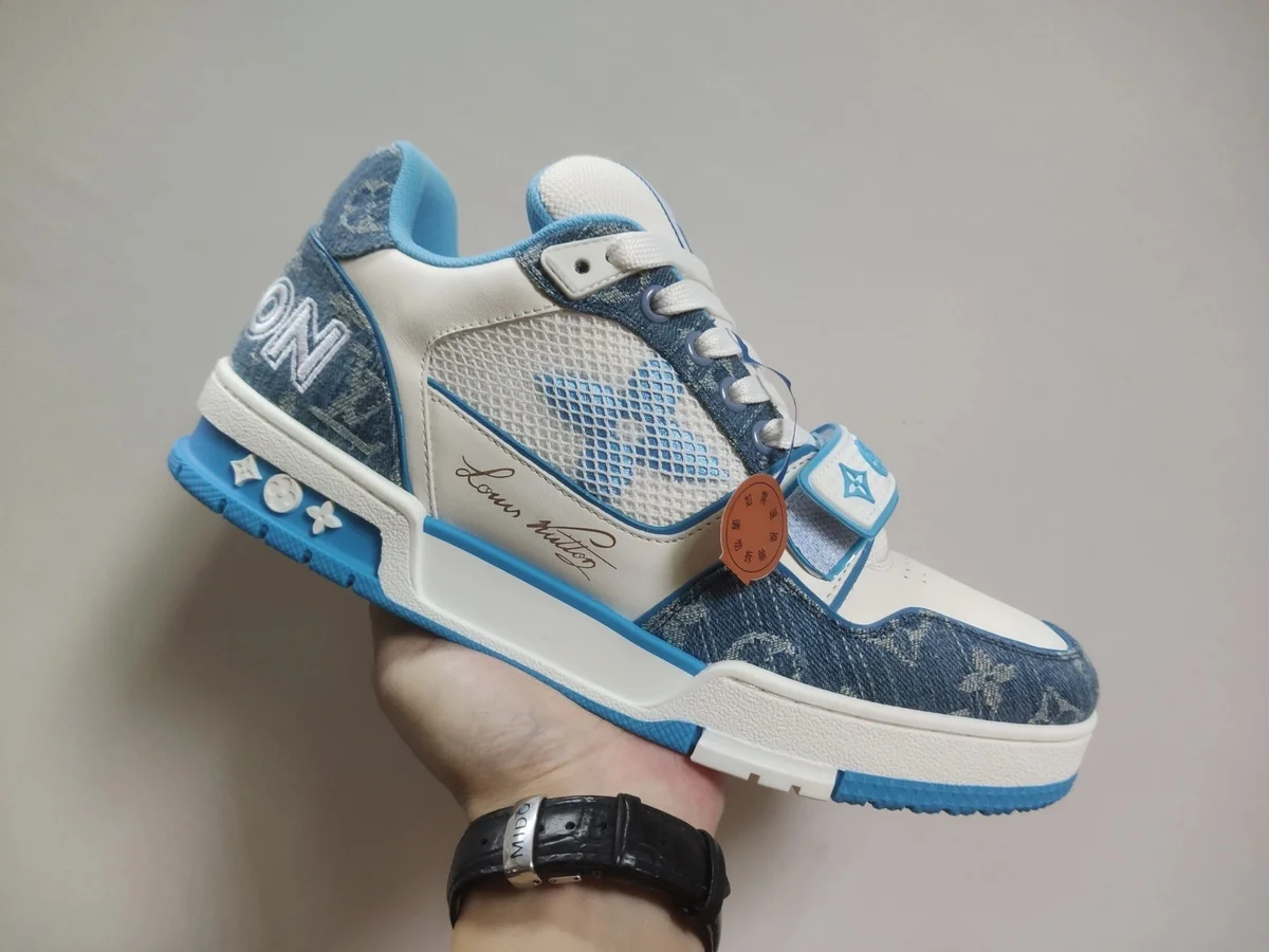 Louis Vuitton LV Trainer Blue Denim Sneakers
