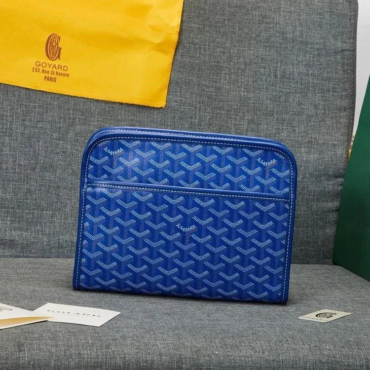 Goyard BB-14 Blue Goyardine Clutch Bag