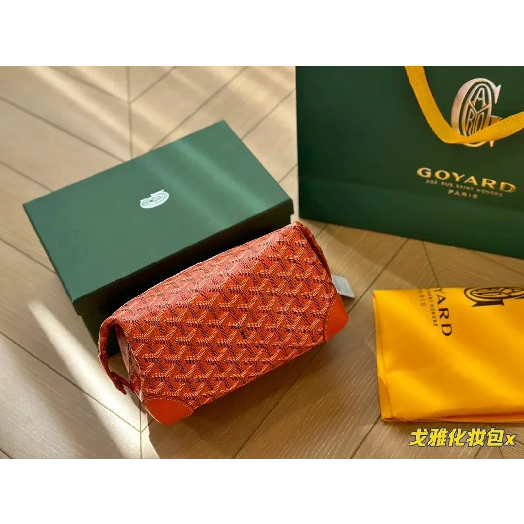 Goyard Monogram Goyardine BB-08 (Orange) Cosmetic Bag