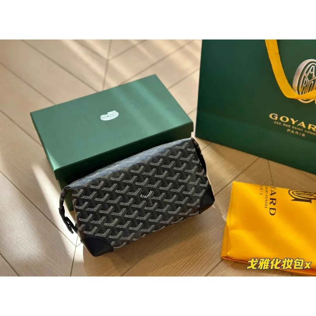 Goyard BB-02 Black Goyardine Cosmetic Bag