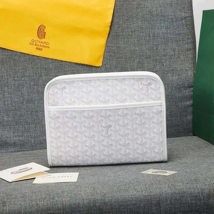 Goyard BB-20 White Goyardine Clutch Bag
