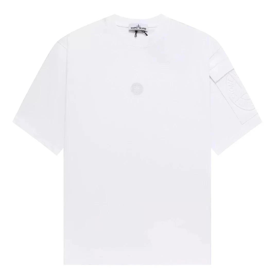 Stone Island White Logo T-Shirt
