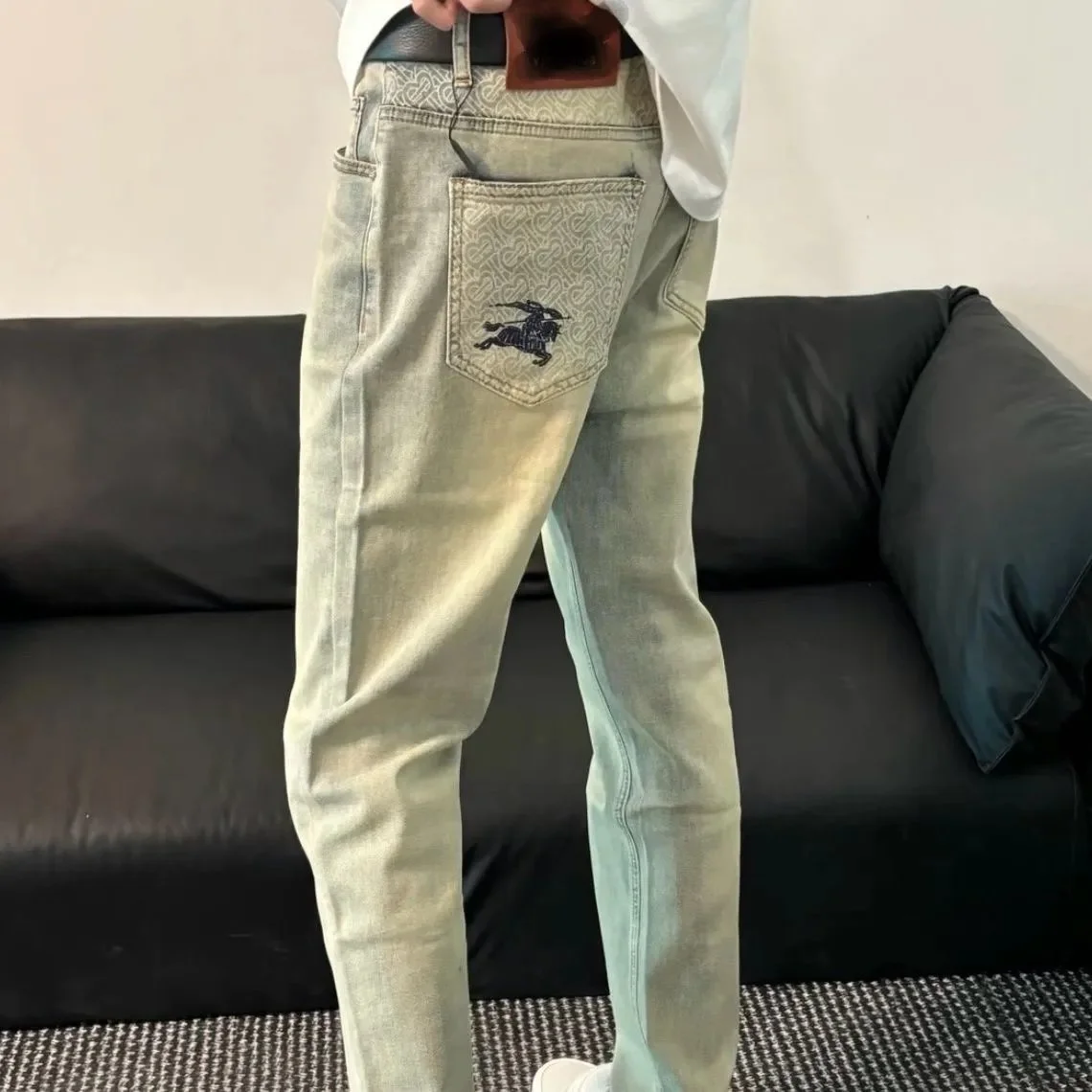 Burberry Light Wash Jeans 'Equestrian Knight' Denim