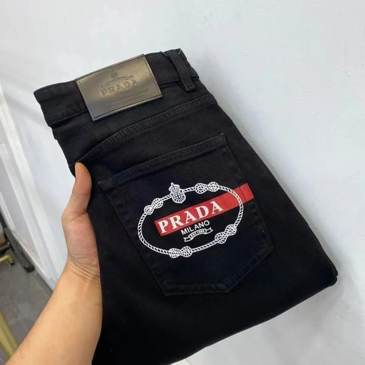 Prada Black Logo Jeans