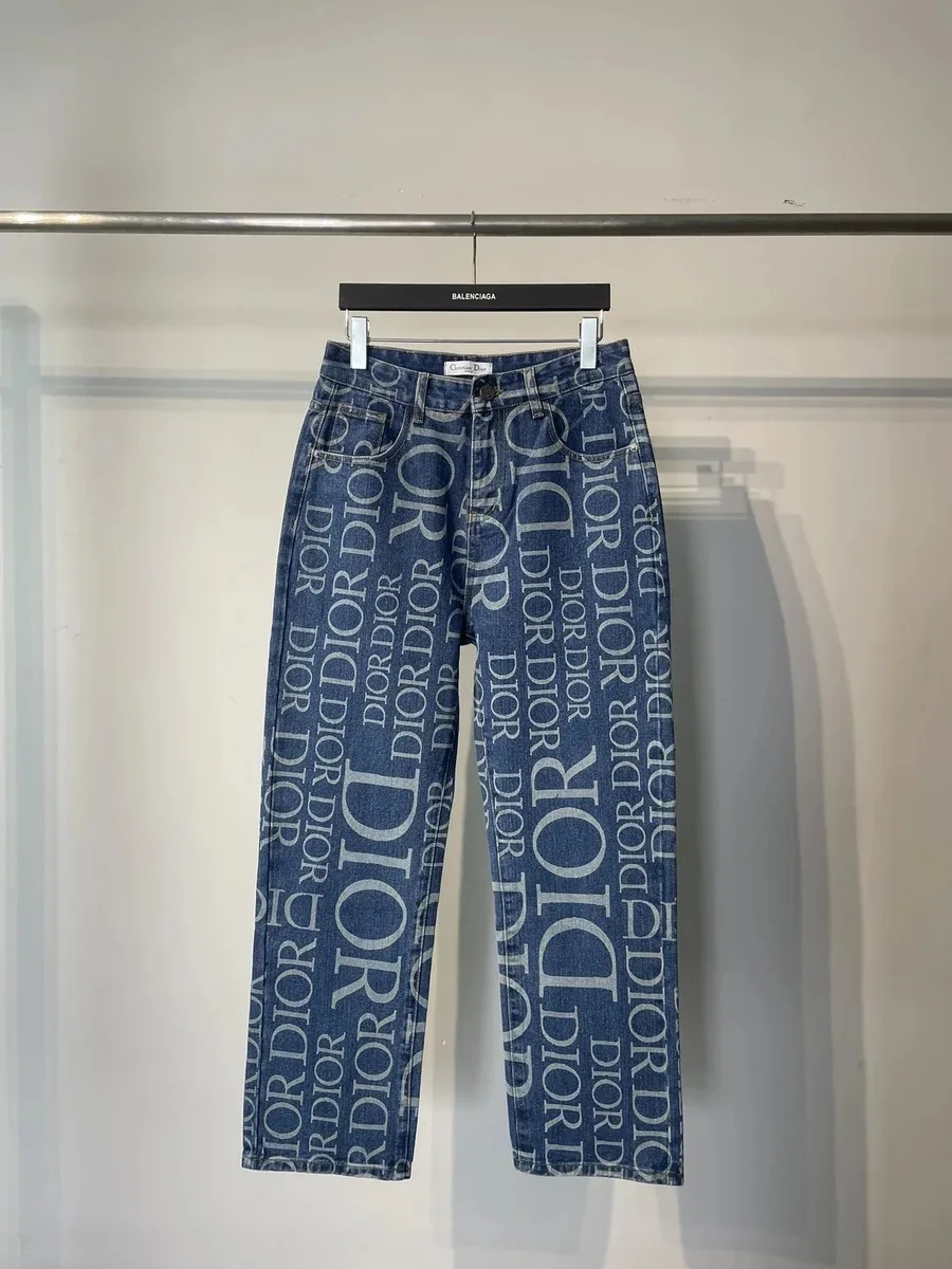 Dior Classic Logo Jeans Blue