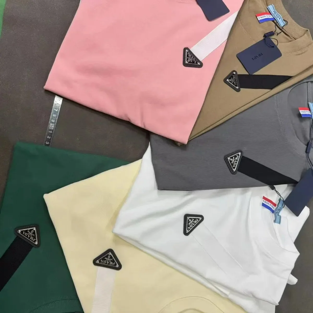 Prada Logo Patch T-Shirt Green