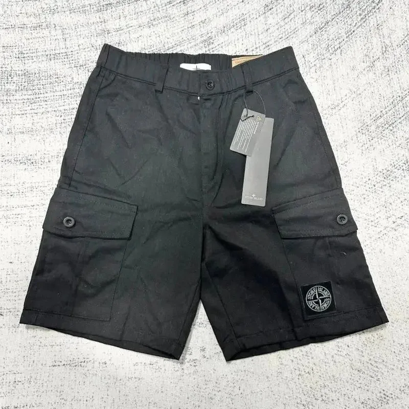 Stone Island 68-15 Black Cargo Shorts