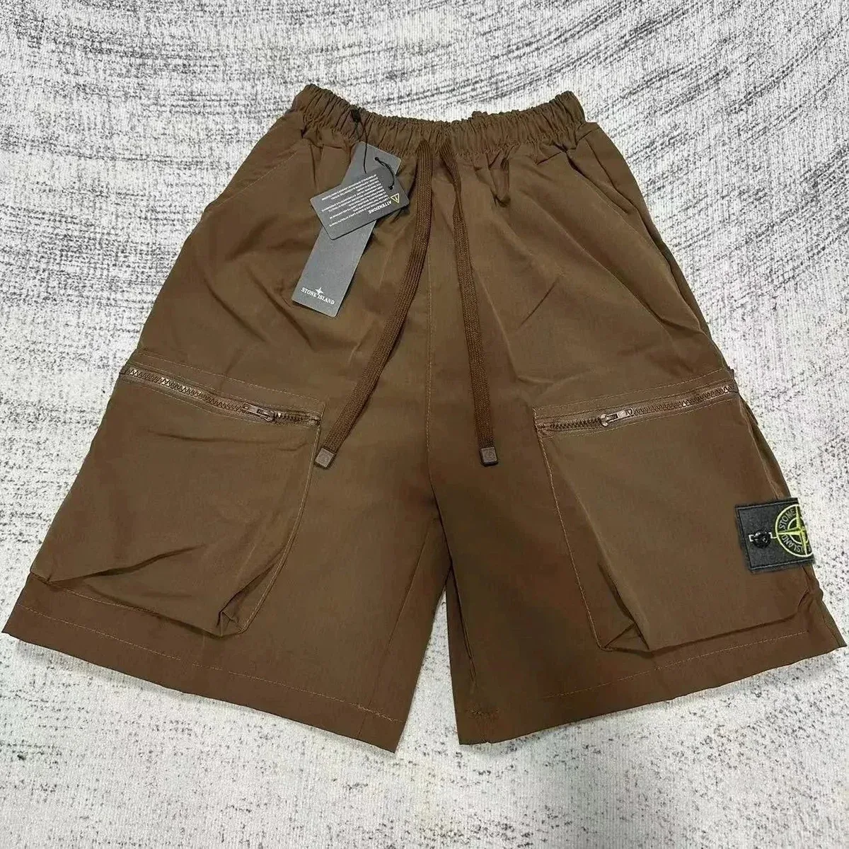 Stone Island 68-15 Brown Cargo Shorts