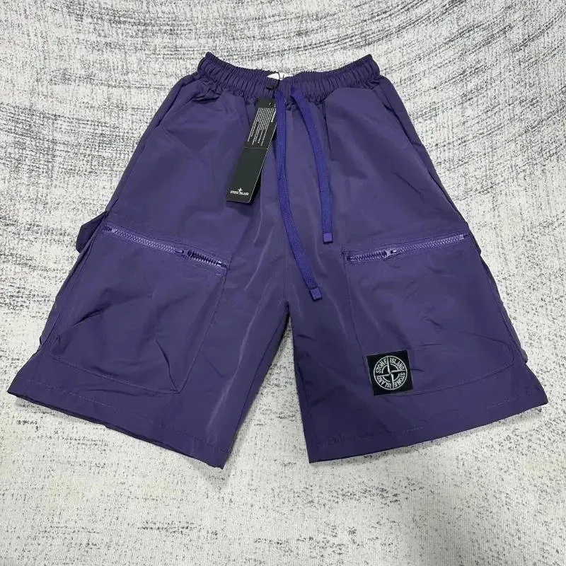 Stone Island 68-15 Purple Cargo Shorts
