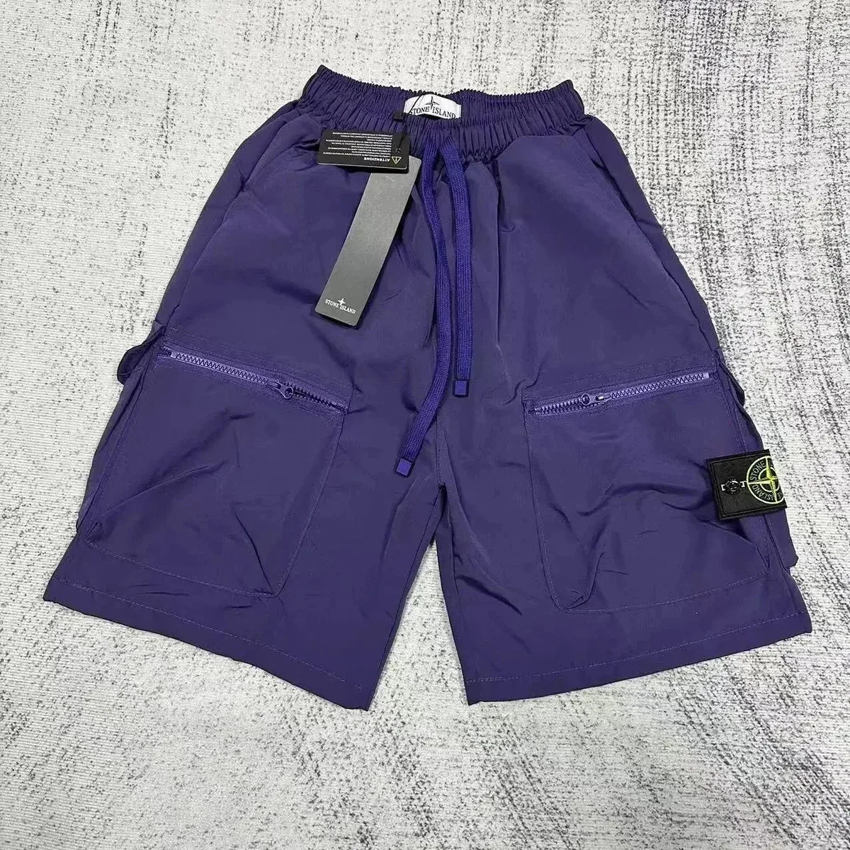 Stone Island 68-15 Purple Cargo Shorts