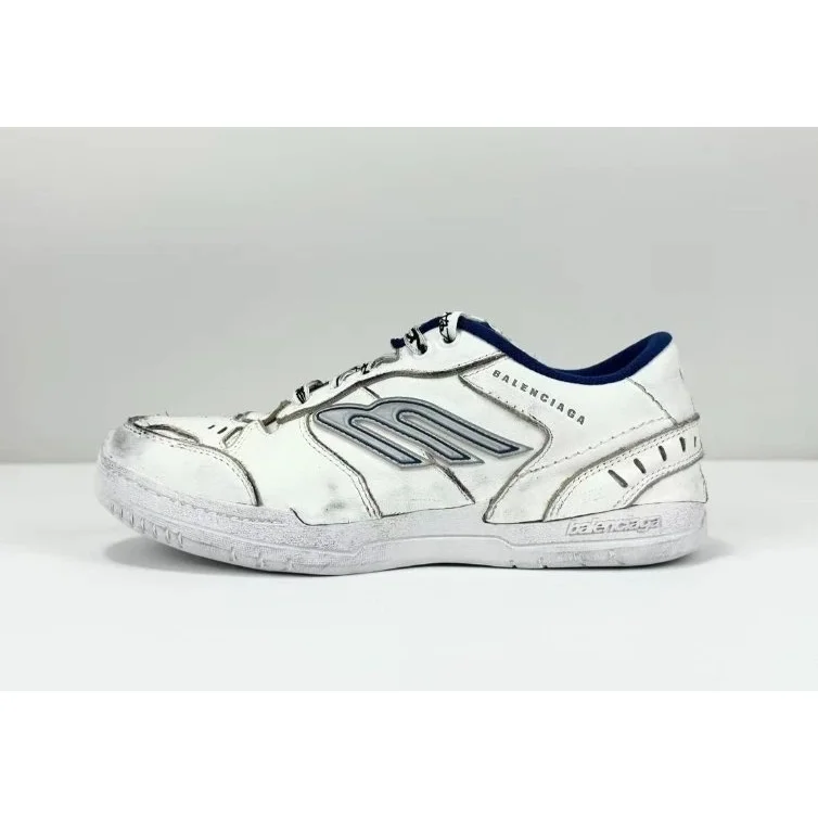 Balenciaga White/Blue Tennis Club Sneakers