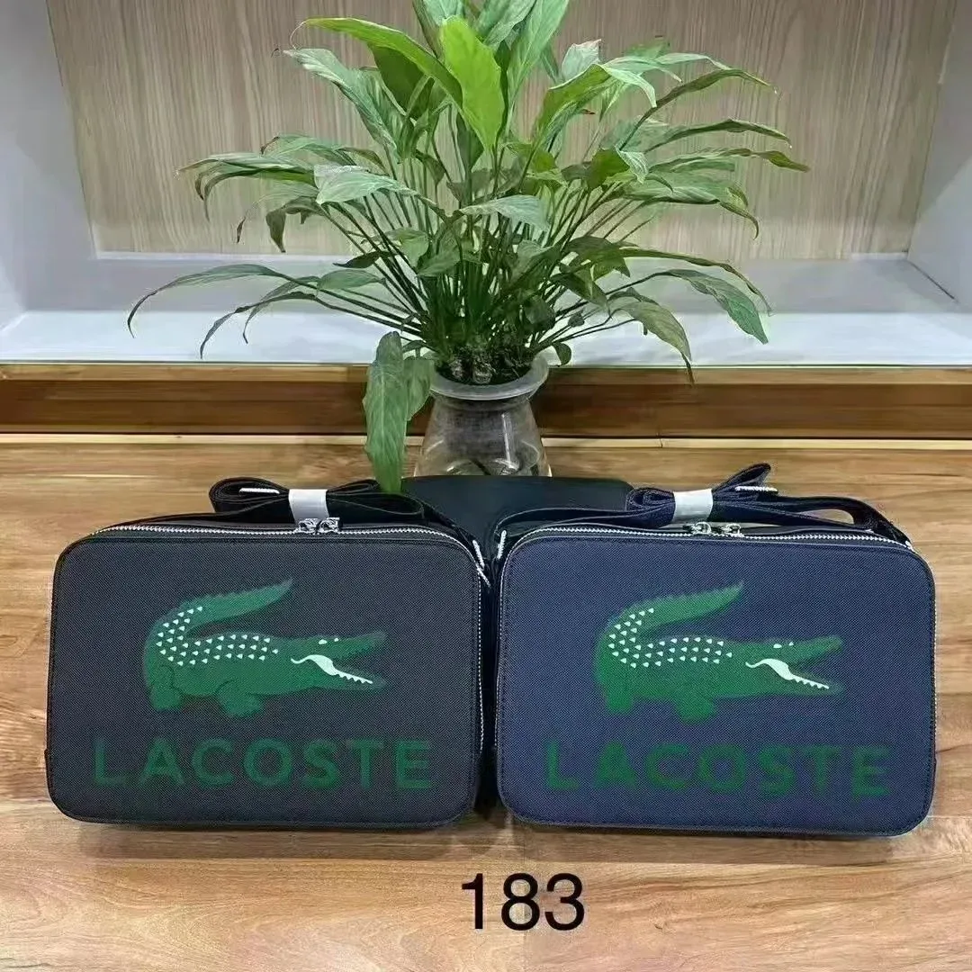 Lacoste Crocodile Logo Navy Blue Crossbody Bag