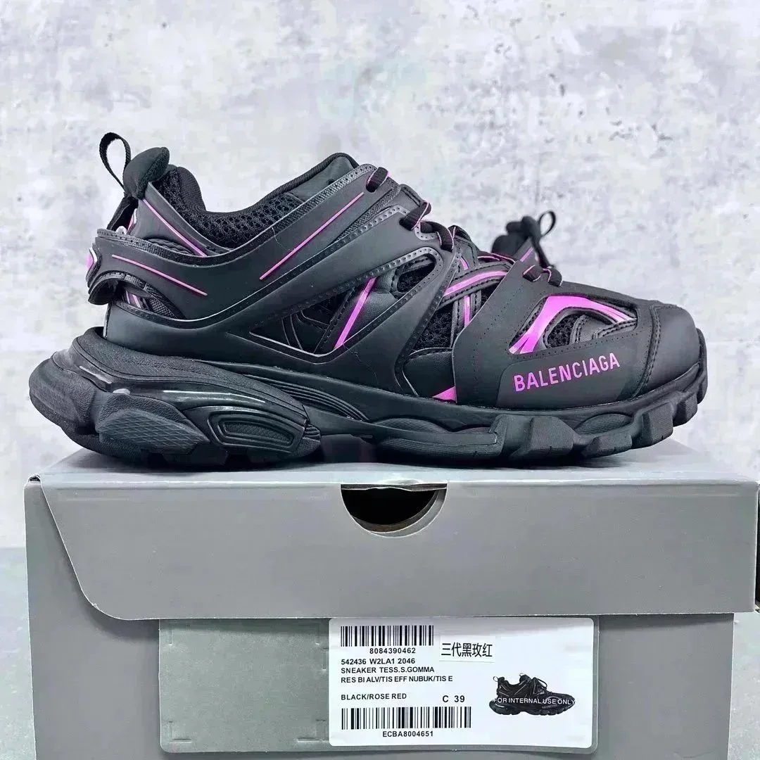 Balenciaga Track Tess.2 Black/Rose Red Sneakers