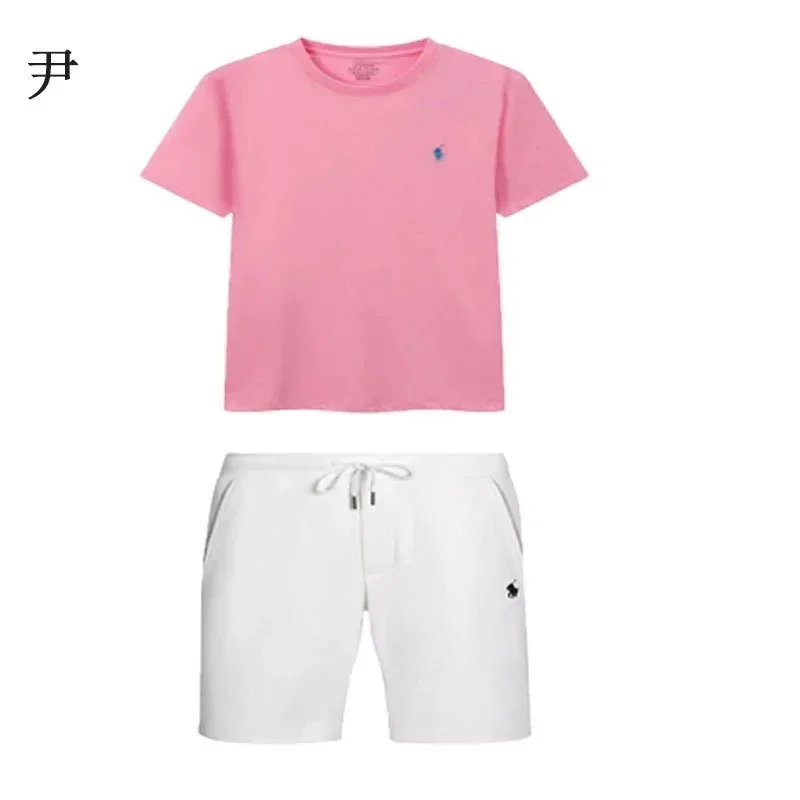 Polo Ralph Lauren Big Pony Pink T-Shirt & White Shorts Set