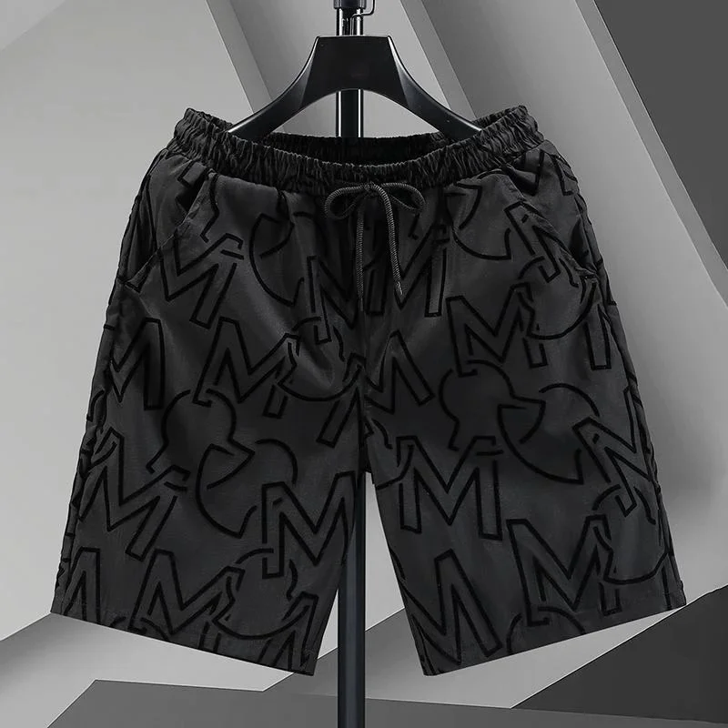 Black M Pattern Shorts