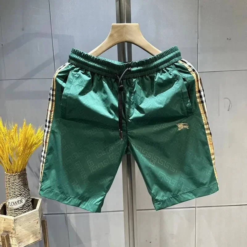 Burberry TB Monogram Green Plaid Shorts