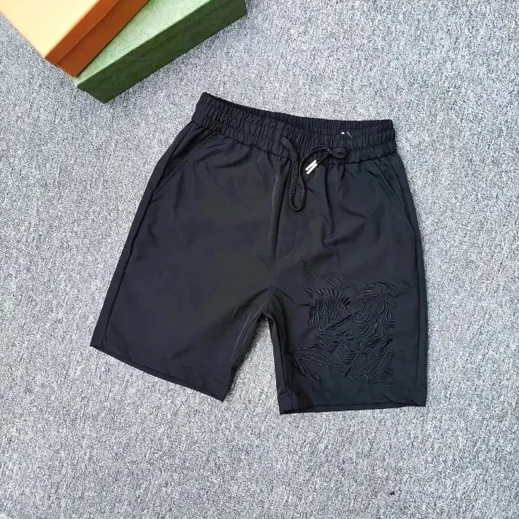 Black Dragon Embroidered Shorts Casual