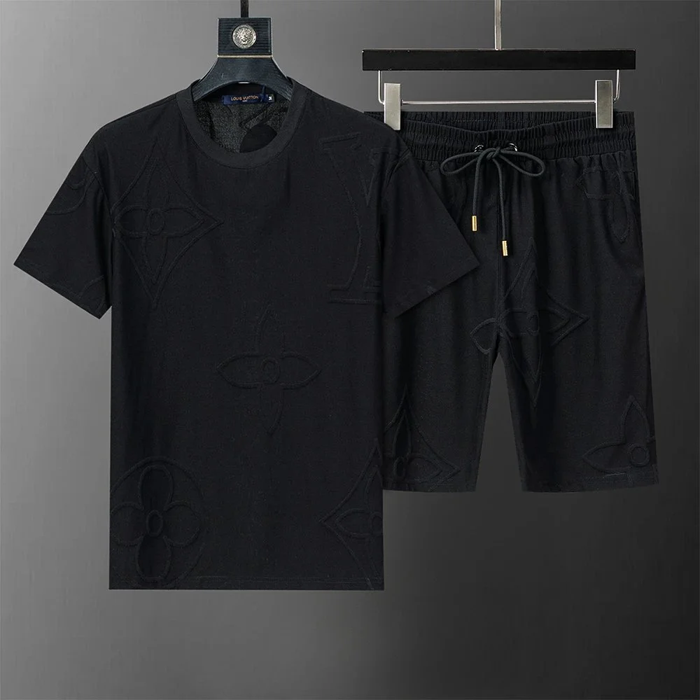 Louis Vuitton Neverfull Black Embroidered Set