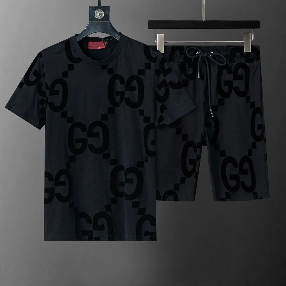 Gucci GG Logo Black Shorts Set