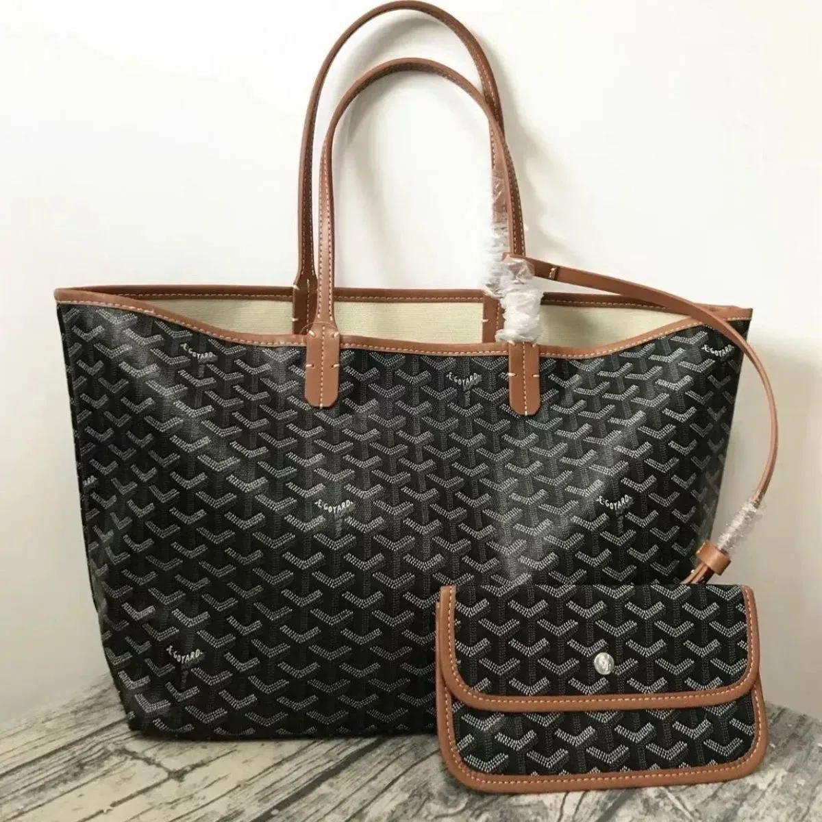 Goyard YARD Black & Tan Tote Bag Set