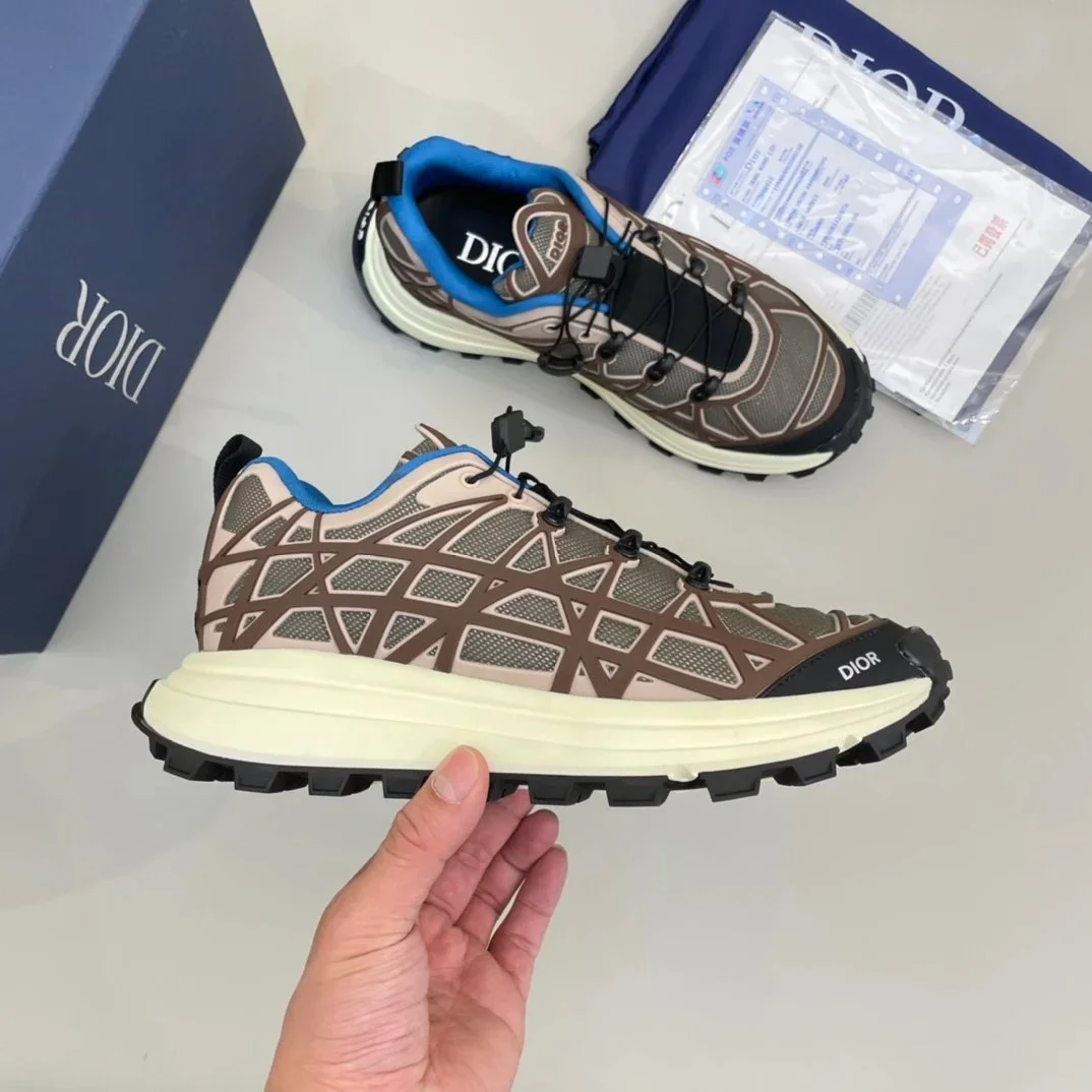 Dior Air Force 1 Brown/Blue Trail Sneakers