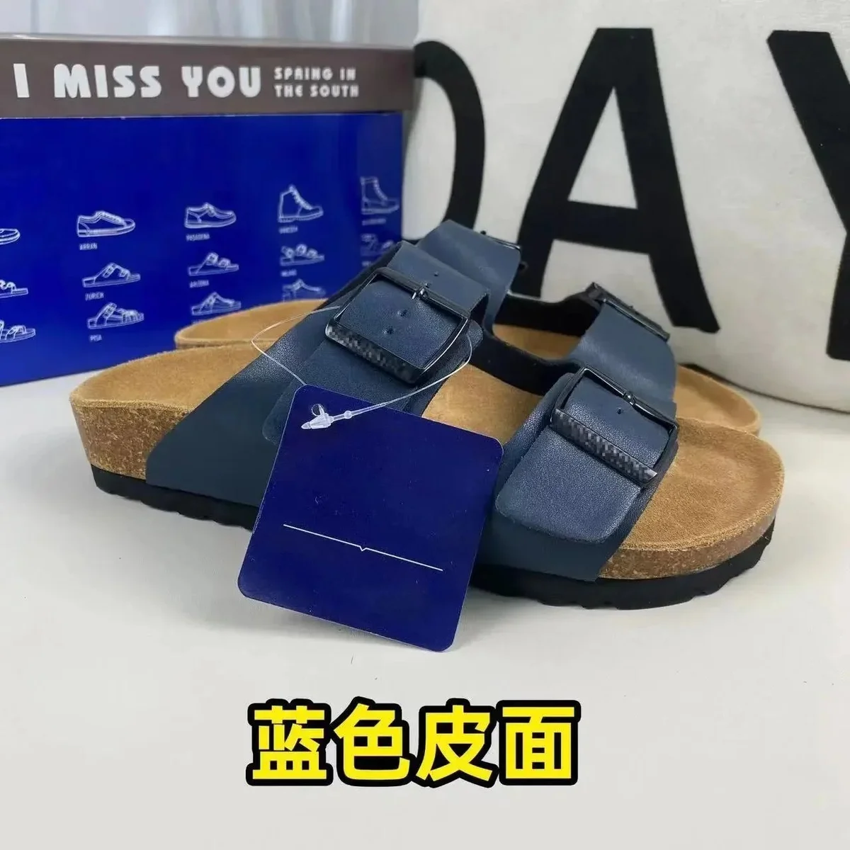 Birkenstock Arizona Blue Leather Sandals