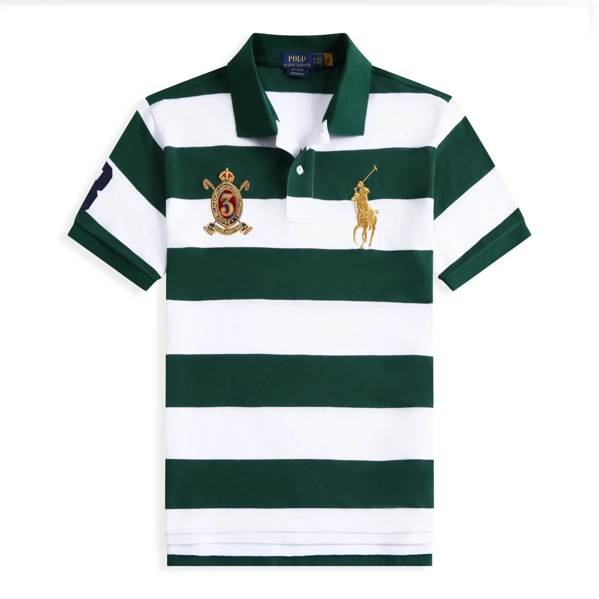 Polo Ralph Lauren Classic Logo Striped Polo Shirt Green/White