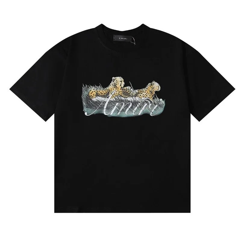 Amiri Black Cheetah Print T-Shirt