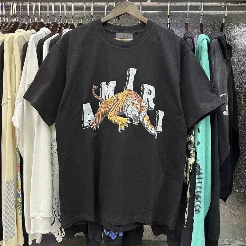 Amiri Tiger Print Oversized T-Shirt Black