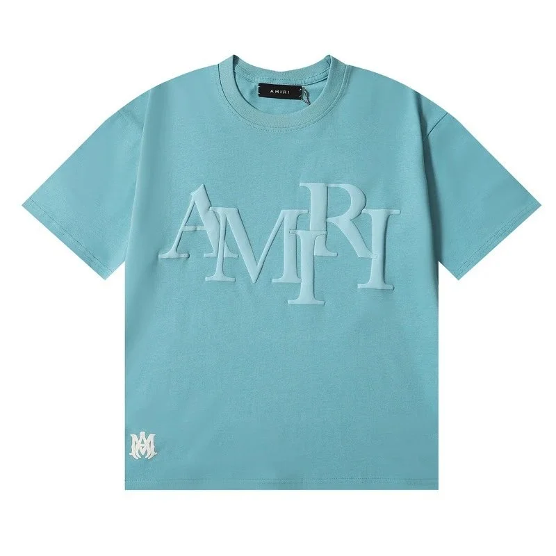 Amiri AMRI Embossed T-Shirt Light Blue T-Shirts