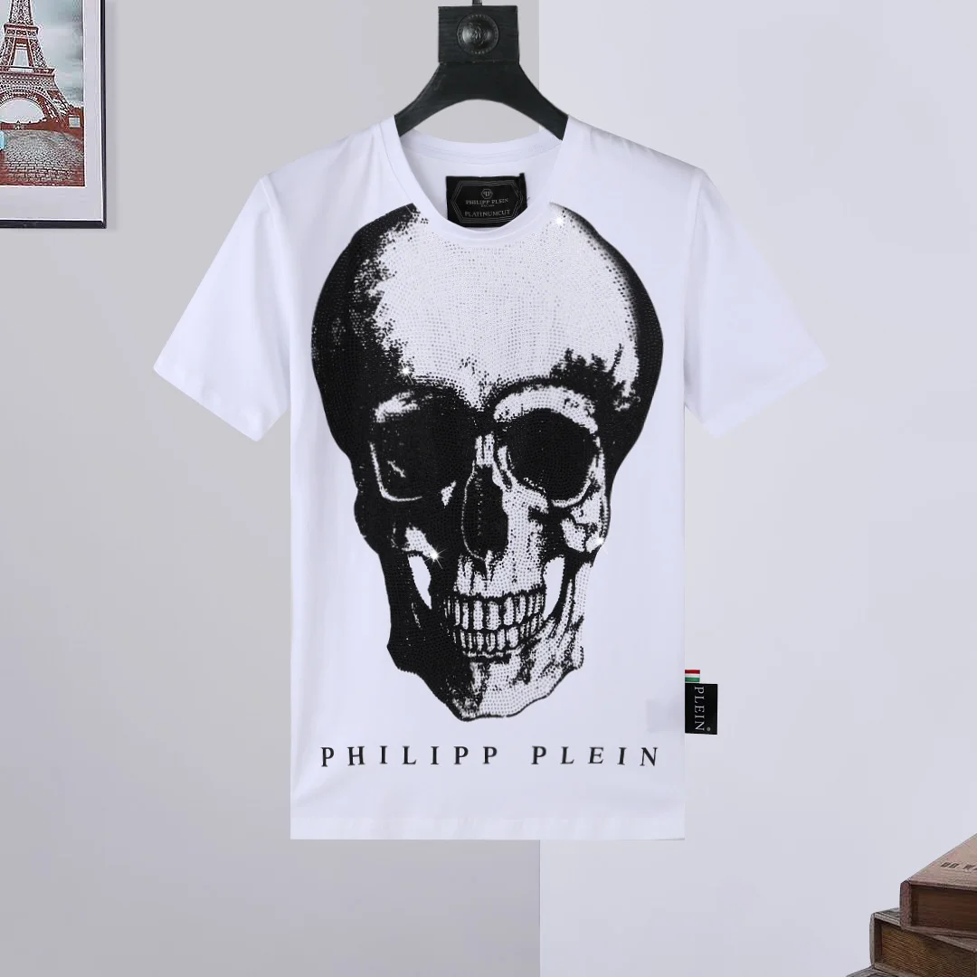 Philipp Plein Skull Print White T-Shirt