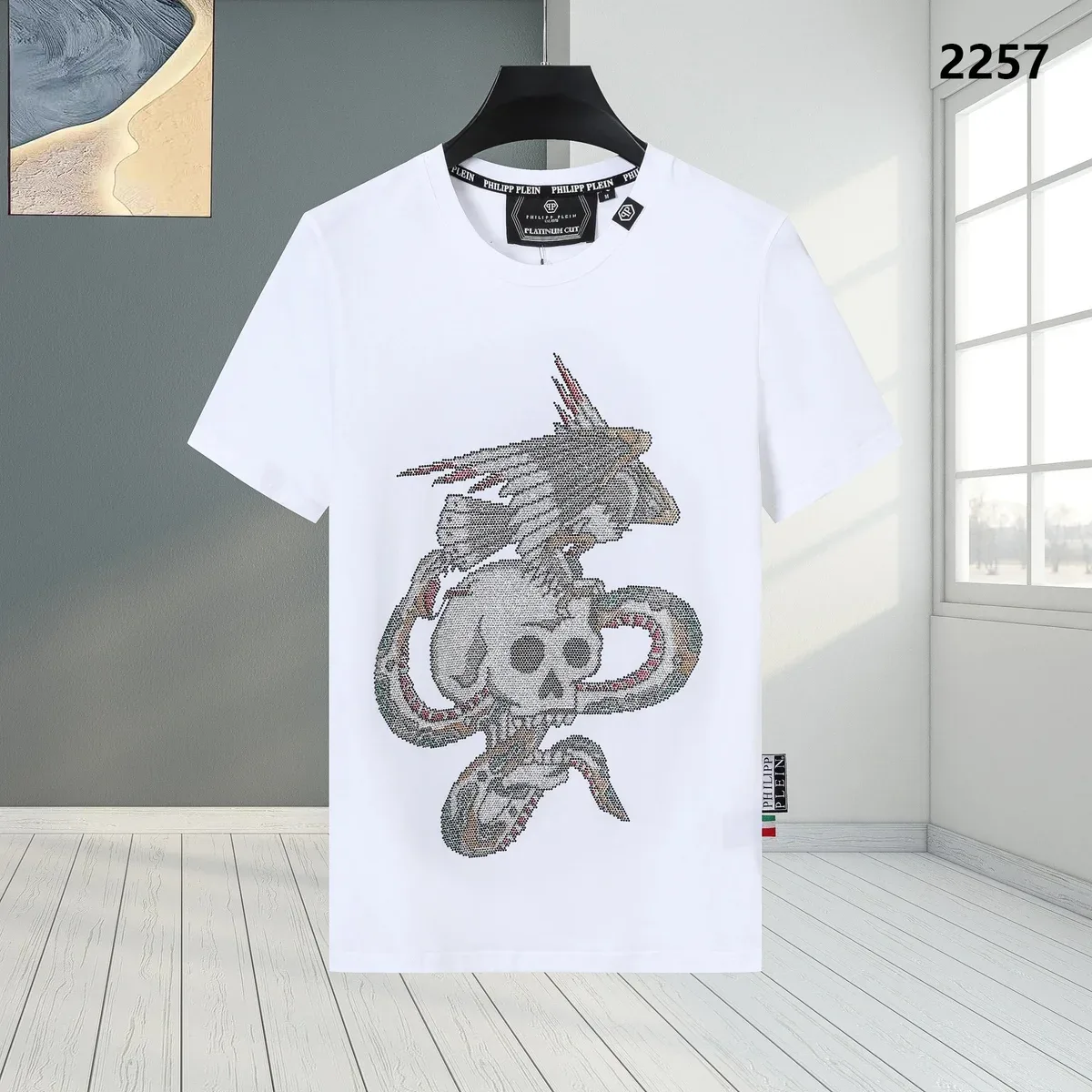 Philipp Plein Skull & Snake White T-Shirt