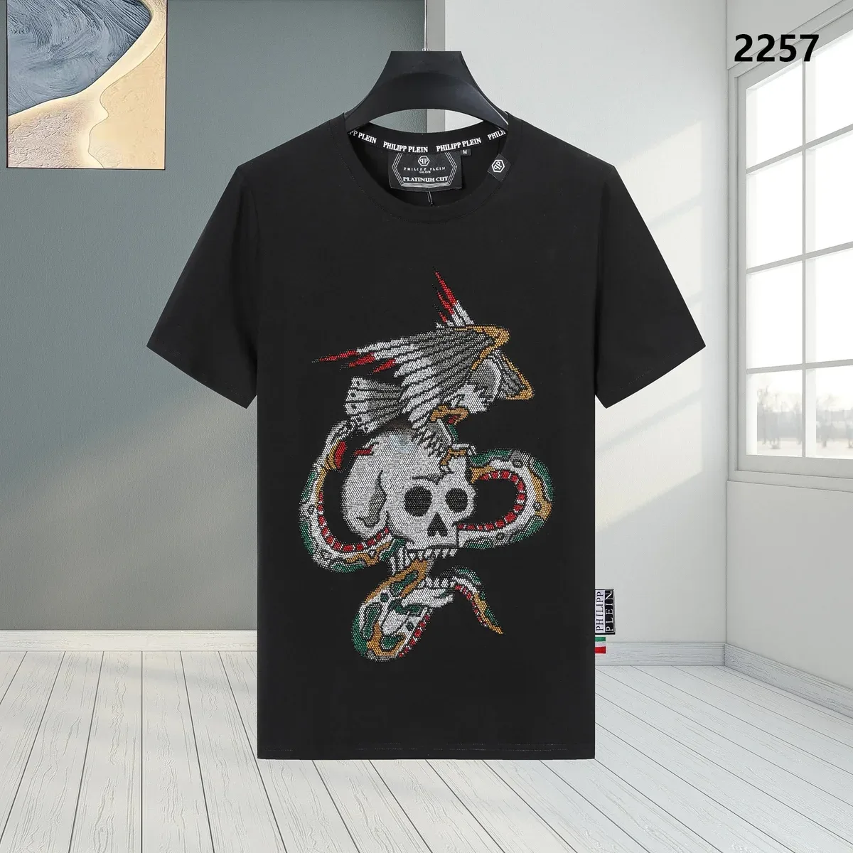 Philipp Plein Skull & Snake Graphic T-Shirt Black