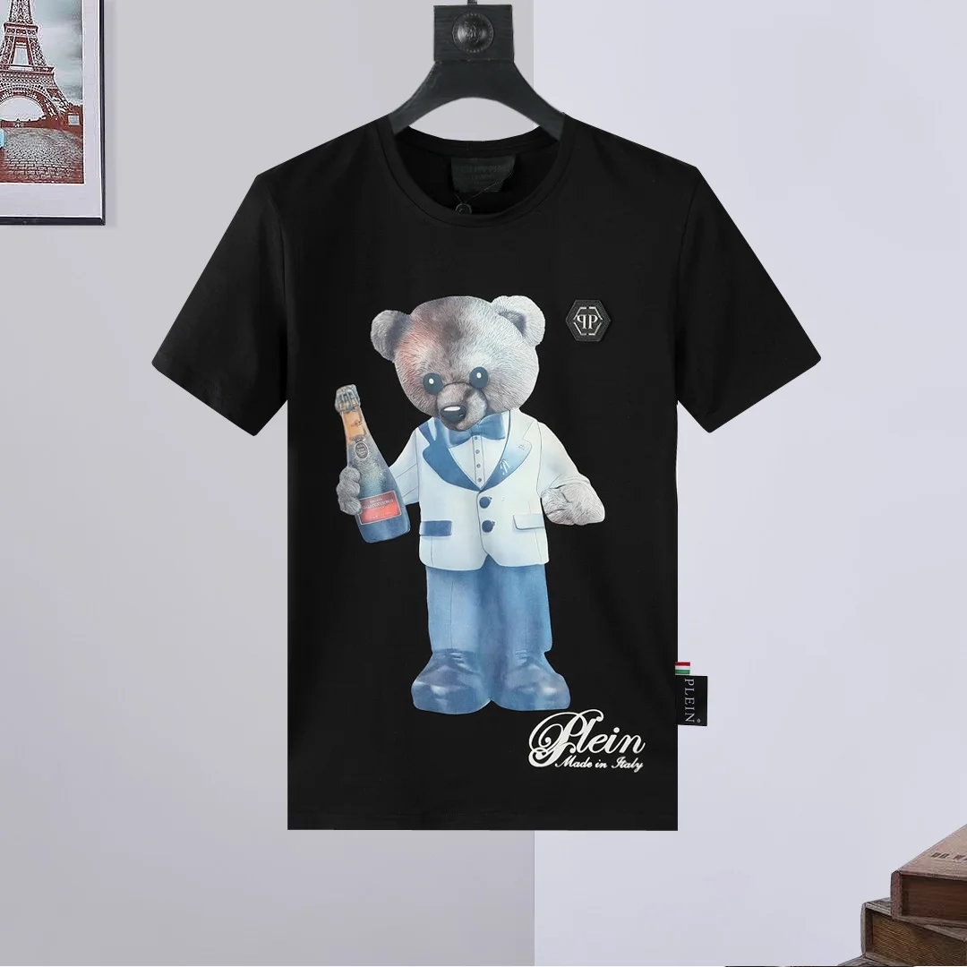Plein Bear Print T-Shirt Black