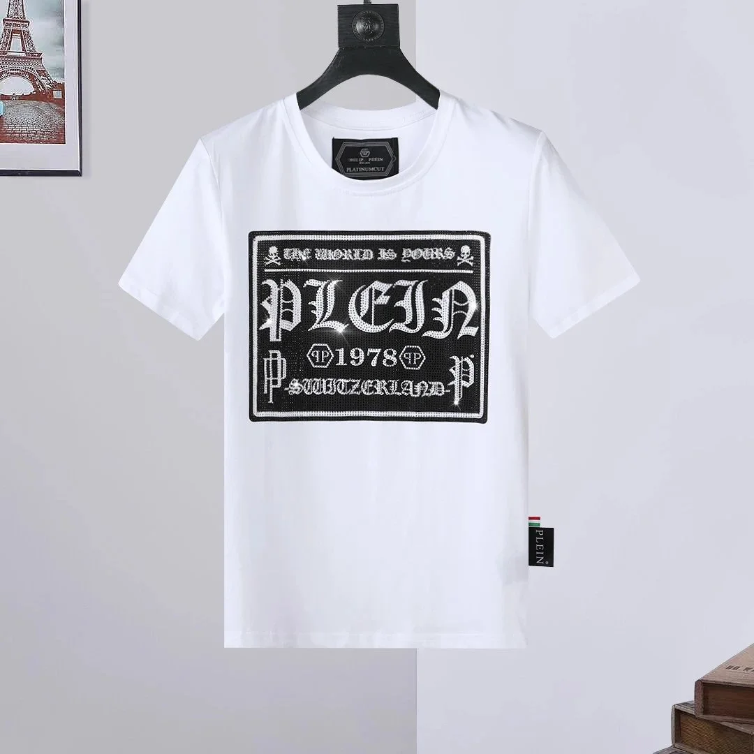 Plein Toy Boy White T-Shirt with Crystal Embellishment