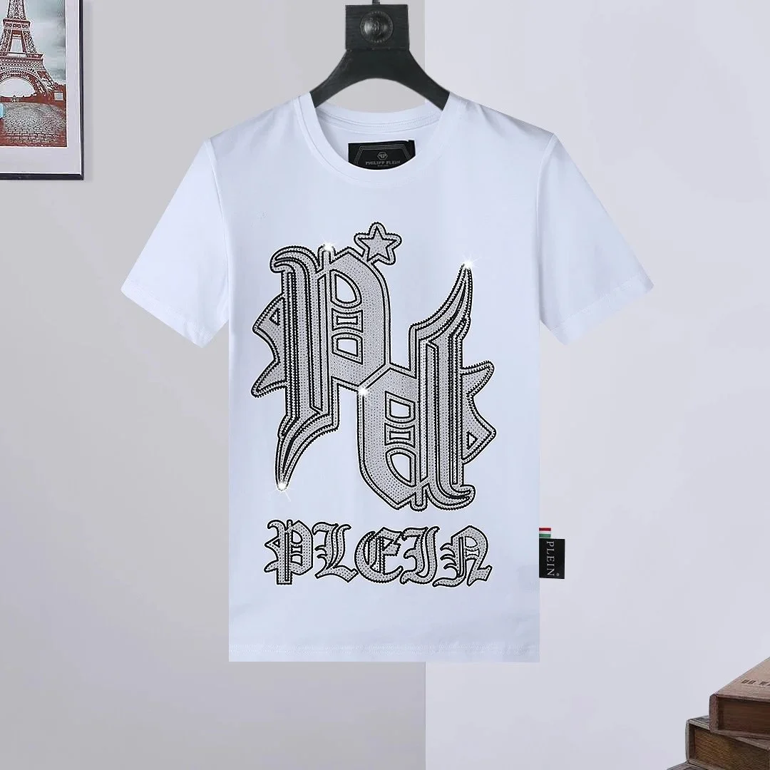 Philipp Plein 'P' Embellished White T-Shirt