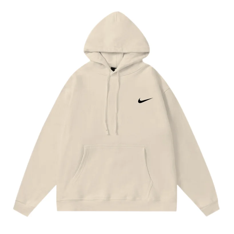Nike Hoodie Beige Solid Sweatshirt