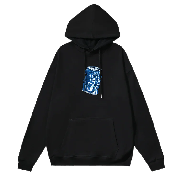Black Crushed Can Hoodie Sweatshirt