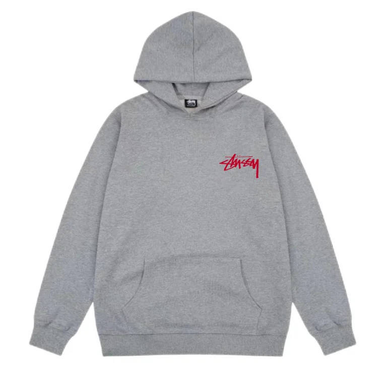 Stussy Stüssy Hoodie Grey Red Logo Pullover