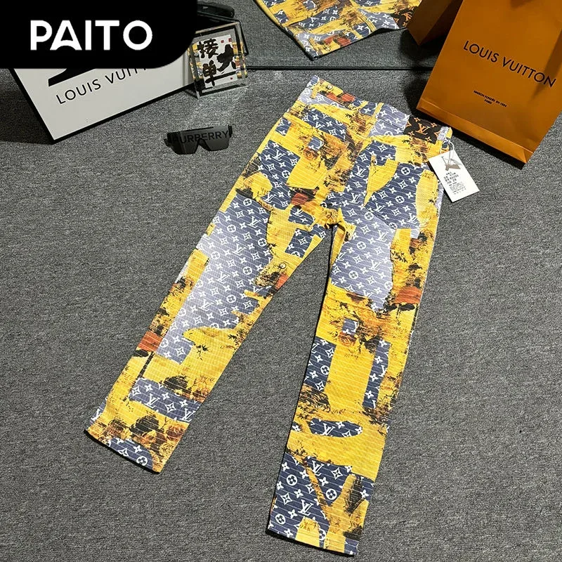 Louis Vuitton Neverfull Patterned Jeans Yellow