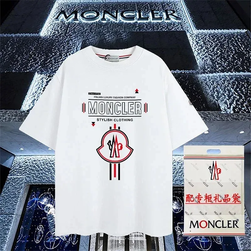Moncler White Logo Graphic T-Shirt