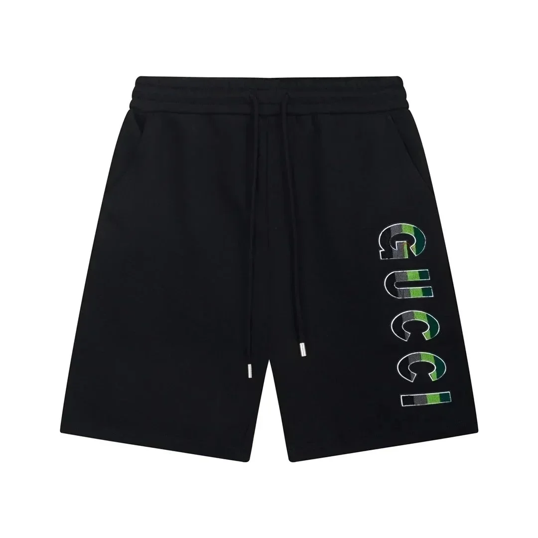 Gucci Green Plaid Letter Shorts Black