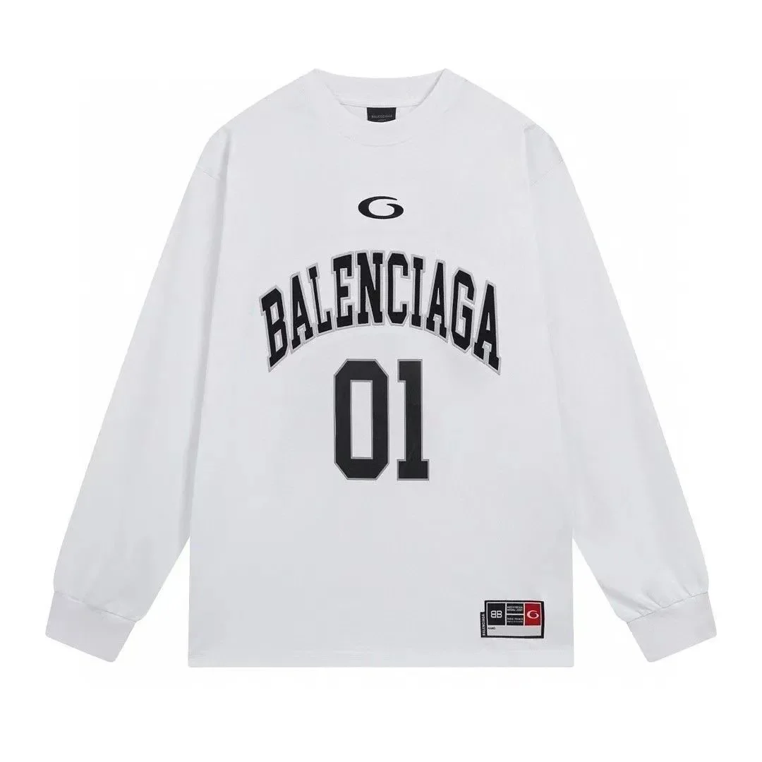 Balenciaga 01 White Long Sleeve T-Shirt